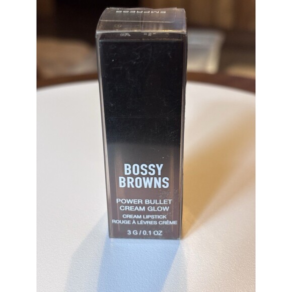HUDA BEAUTY Bossy Browns Power Bullet Cream Lipstick Goal Digger 0.1oz NIB - Picture 2 of 6